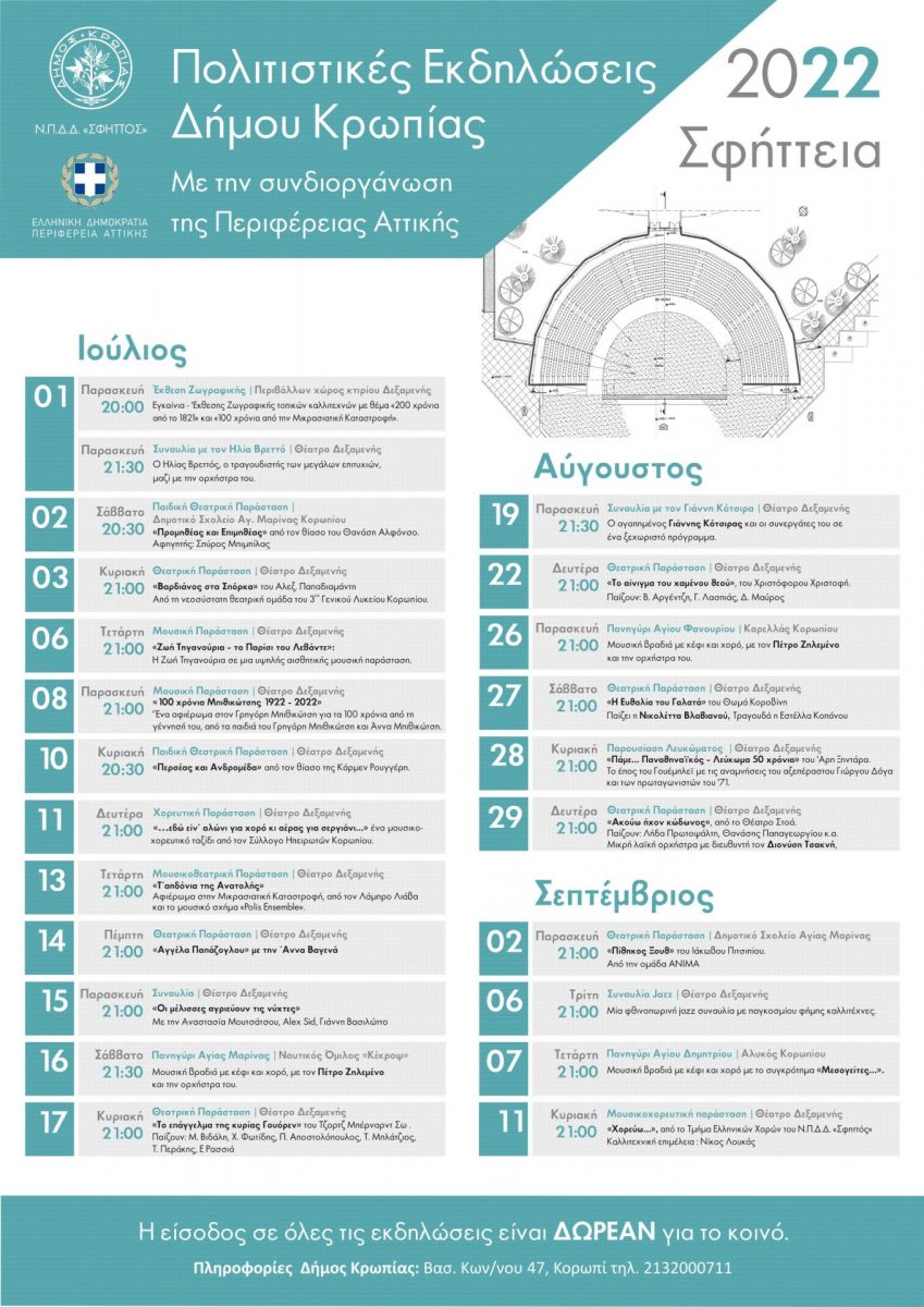 Read more about the article ΣΦΗΤΤΕΙΑ 2022- ΟΛΟ ΤΟ ΠΡΟΓΡΑΜΜΑ ΤΩΝ ΠΟΛΙΤΙΣΤΙΚΩΝ ΕΚΔΗΛΩΣΕΩΝ