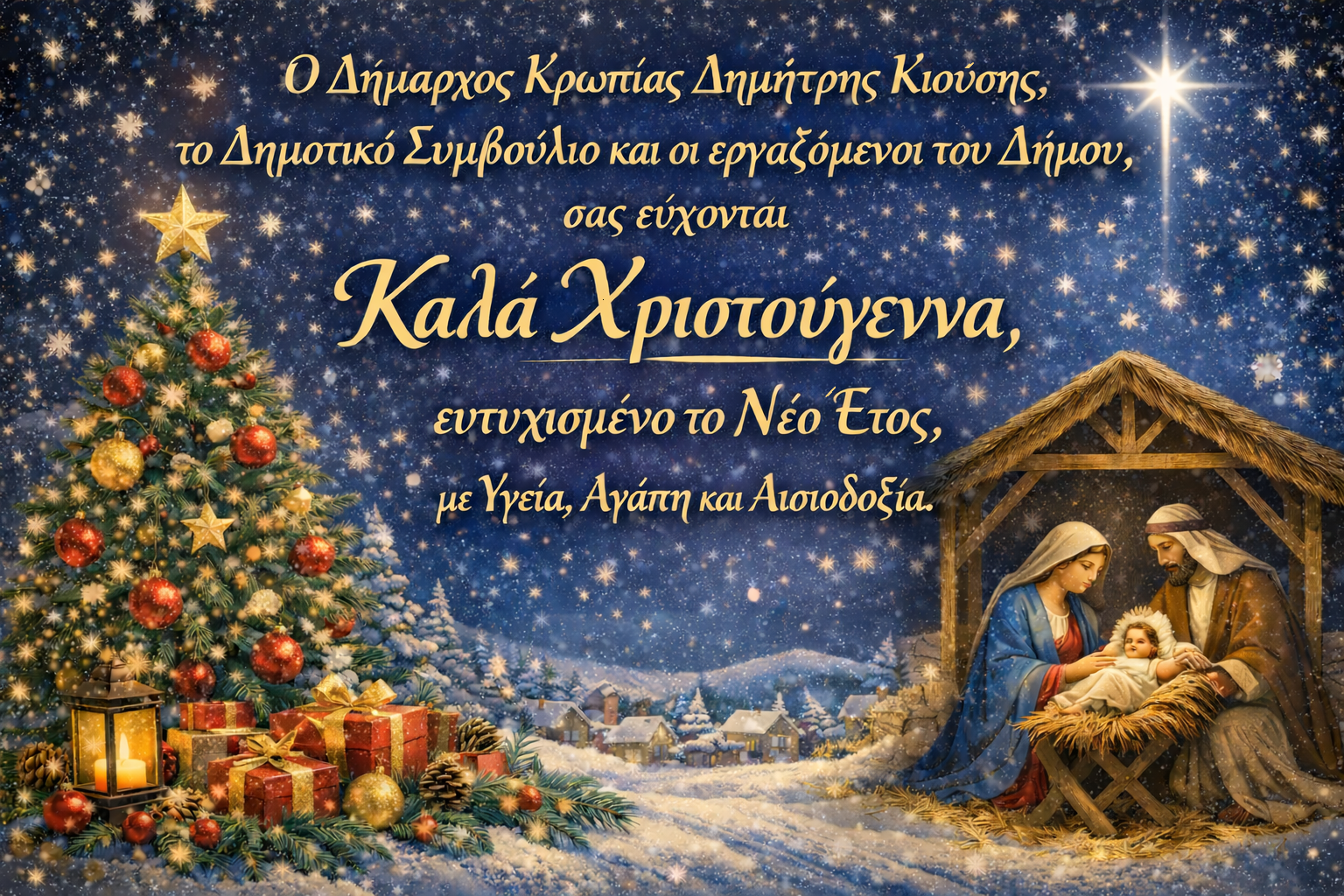 Read more about the article Καλά Χριστούγεννα απο το Δήμο Κρωπίας!